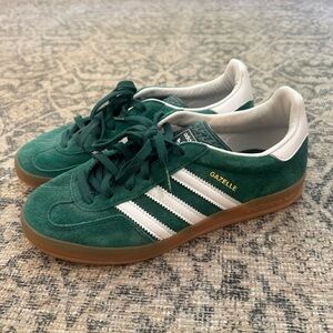 Adidas Gazelle Green and White Sneakers